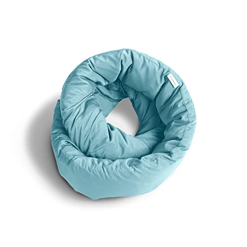 Huzi Infinity Pillow - Travel Neck Pillow - Versatile Soft 360 Support Scarf - Machine Washable - Home Travel Flight Road Trips Airplane Sleeping (Airy Blue) - color: Airy Blue