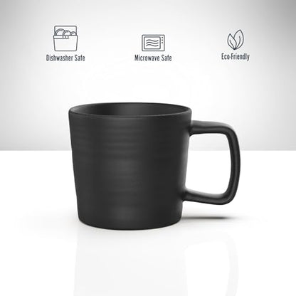 Francois et Mimi Pour Over Drip Coffee Maker Gift Set with Two Coffee Mugs, Non-Electric Pour Over Coffee Dripper, Easy Manual Brew Maker, Dishwasher and Microwave Safe, Filters not included (Black)
