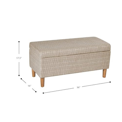 HomePop Malmo 36" Storage Bench - Tan Geometric Pattern - color: Tan Geometric Pattern