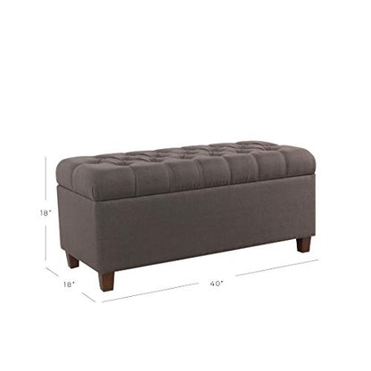 HomePop Ainsley 40" Storage Ottoman Bench - Charcoal Gray - color: Charcoal Gray