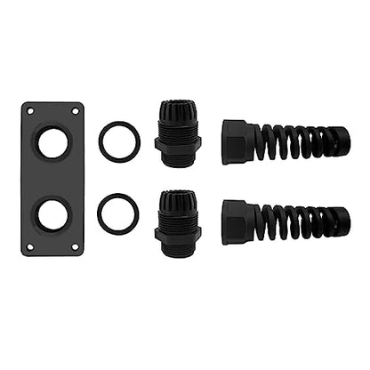 ISURE MARINE PG16 Cable Gland with Anodized Aluminum Base Antirust Anti-corrosive Waterproof IP68 Nylon Joint Adjustable Locknut for 8-14mm Wire Thread Integrated Two Cable Gland
