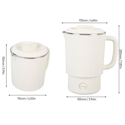 Travel Electric Kettle, 600ml Portable Hot Water Boiler, 600W Fast Heating with Smart Temperature Control for Trips, Camping, and Outdoor Use (US Plug, 110V)