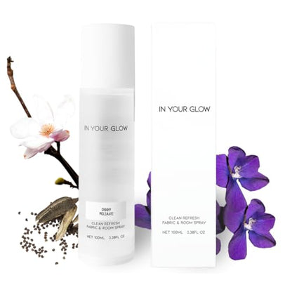 In Your Glow Fabric & Room Mist Spray– Long-Lasting Clean Scent, Unisex Luxury Fragrance & Odor Eliminator, 100ml- D009 MOJAVE