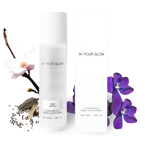 In Your Glow Fabric & Room Mist Spray– Long-Lasting Clean Scent, Unisex Luxury Fragrance & Odor Eliminator, 100ml- D009 MOJAVE
