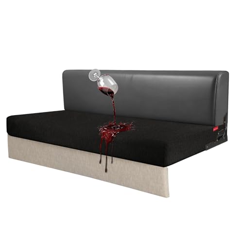 Waterproof RV Dinette Cushion Covers - Stretch Fabric Camper Seat Slipcover Replacement, Washable RV Couch Cover Designed for Camper Car Bench (Sofa 1 Bench Cover, Black) - color: Black, size: Sofa 1 Bench Cover