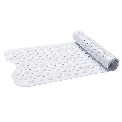 Sheepping Baby Bath Mat Non Slip Extra Long Bathtub Mat for Kids 40 X 16 Inch - Eco Friendly Bath Tub Mat with 200 Big Suction Cups,Machine Washable Shower Mat (White) - color: White