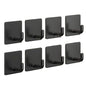 Adhesive Hooks for Hanging, Self-Adhesive Wall Hook for Key Hat Coat, No Drill Stick on Bathroom Towel Hooks, Shower Kitchen Door Home Outdoor 8 Pack, Black - style: S-Black-90°