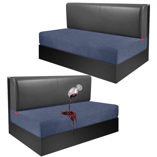 Waterproof RV Dinette Cushion Covers - Stretch Fabric Camper Seat Slipcover Replacement, Washable RV Couch Cover Designed for Camper Car Bench (Loveseat 2 Bench Cover, Blue Grey) - color: Blue Grey, size: Loveseat 2 Bench Cover