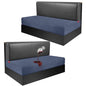 Waterproof RV Dinette Cushion Covers - Stretch Fabric Camper Seat Slipcover Replacement, Washable RV Couch Cover Designed for Camper Car Bench (Loveseat 2 Bench Cover, Blue Grey) - color: Blue Grey, size: Loveseat 2 Bench Cover