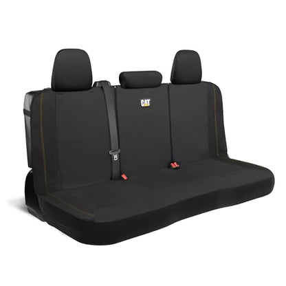 CAT PU Leather Rear Bench Seat Cover – Black, 60/40 Split Fit for Cars, Trucks, SUVs – Waterproof, Scratch-Resistant, Semi-Universal Fit Rear Seat Protector for Most Auto Interior – Easy Install