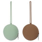2 Pack Silicone Pacifier Holder Case, BPA-Free Silicone Pacifier Pouches for Baby Boys & Girls, Portable Case (Sage/Clay) - color: Sage,Clay