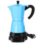 Coffee Pot 6 Cup Electric Espresso Coffee Maker Italian Moka Maker 300ml Portable Aluminum Espresso Machine Cafetera Moka Pot with Detachable Base, Gift for Home Travel(Blue) - color: Blue
