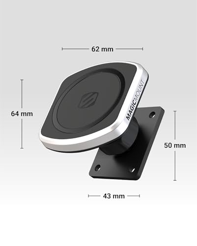 Scosche MagicMount Pro2 Magnetic Car Cell Phone Holder with AMPS Mounting Plate for Scosche/ProClip Vehicle Specific Mount Bases, Phone Stand Compatible with MagSafe, iPhone, Samsung - style: AMPS Base
