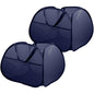 2 Pack Collapsible Foldable Laundry Baskets, 90L Large Durable Mesh Pop Up Hampers for Bedroom, Bathroom, Dorm, Laundry Room, Travel - Navy - color: 2xNavy