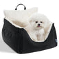 Milk and Soda Small Dog Car Seat Bed for Small Dogs Under 20 LBS with 2-Sided Pillow, Side Pockets, Clip on Leash, Machine Washable Cover, Pet Carseat Travel Carrier, Black, Small - color: Black
