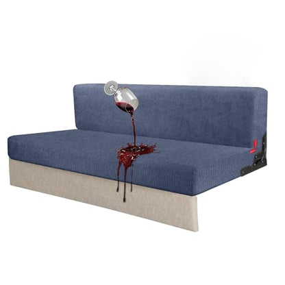 Waterproof RV Dinette Cushion Covers - Stretch Seat Slipcover, Washable RV Couch Cover Designed for Camper Car Bench (Sofa 1 Backrest Cover & 1 Bench Cover, Blue Grey) - color: Blue Grey, size: Sofa 1 Backrest Cover & 1 Bench Cover