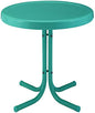 Crosley Furniture Griffith Weather Resistant Retro Metal Outdoor Side Table for Patio, Deck, Porch, Turquoise - color: Turquoise