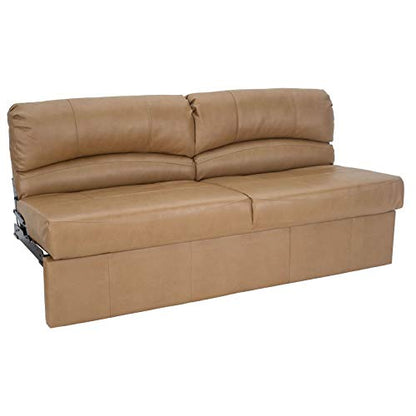RecPro Charles RV Jackknife Sofa | Love Seat | Sleeper Sofa | Length Options 62", 68", 72" (62 Inch, Toffee) - color: Toffee, size: 62 Inch