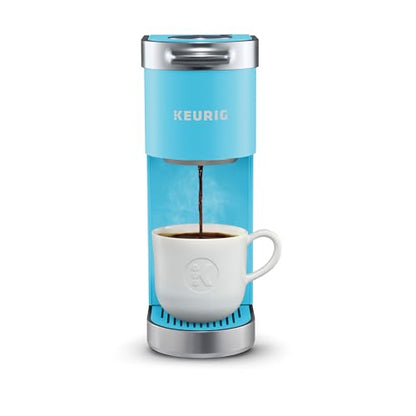 Keurig K-Mini Plus Single Serve K-Cup Pod Coffee Maker, with 6 to 12oz Brew Size, Stores up to 9 K-Cup Pods, Travel Mug Friendly, Cool Aqua - color: Cool Aqua