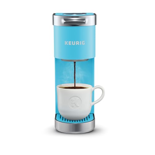 Keurig K-Mini Plus Single Serve K-Cup Pod Coffee Maker, with 6 to 12oz Brew Size, Stores up to 9 K-Cup Pods, Travel Mug Friendly, Cool Aqua - color: Cool Aqua