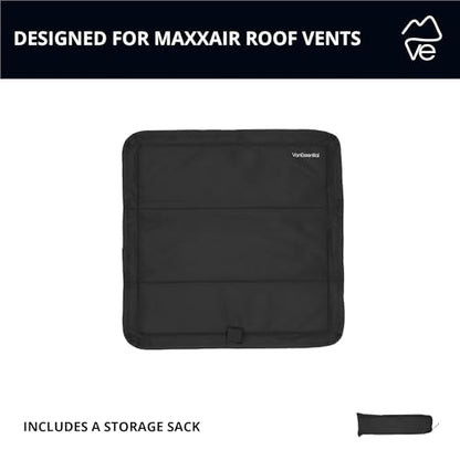 VanEssential Magnetic Insulated Blackout Roof Vent Cover Designed for (MaxxAir/Fantastic Fan) 16.5" x 16.5" - Black - color: Black