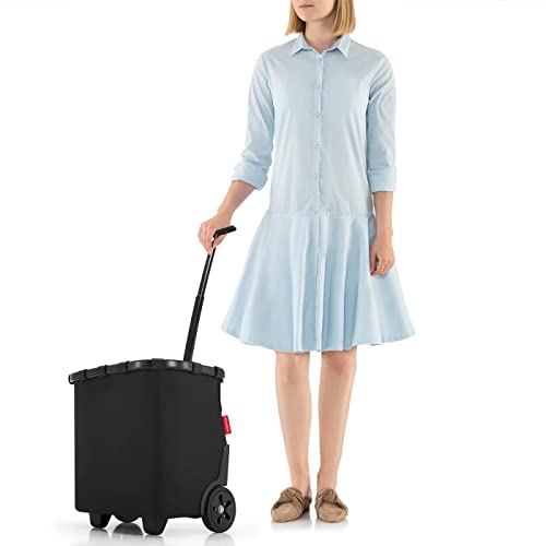 reisenthel carrycruiser Black Frame/Black - Portable Shopping Trolley with Sturdy Aluminum Frame, Shoulder Strap and Removable mesh Inner Bag -Water-Repellent - color: Black/Black