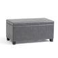 SIMPLIHOME Dover Storage Ottoman Bench - 36 inch Wide Upholstered Vegan Leather Rectangular Lift-Top Ottoman in Stone Grey, Contemporary Bench for Living Room with Safety Hinges - color: Stone Grey