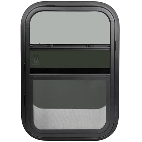 RV Window,Camper Replacement Vertical Sliding RV Window for Cargo Trailer Utility Travel Trailer Cargo Van Truck SUV 18" W x 30" H,Fit 15/16" or 1-3/8" Thick Wall,Allow Error 1/16",DOT Approved - size: 18"W x 30"H
