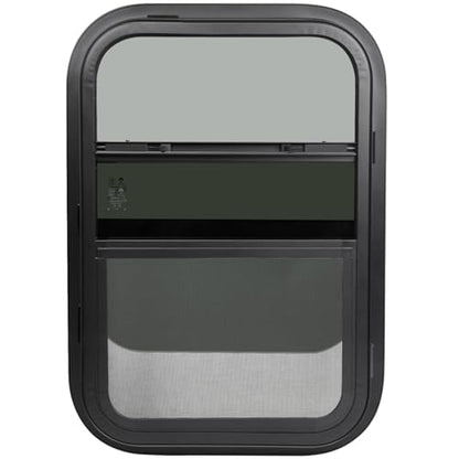 RV Window,Camper Replacement Vertical Sliding RV Window for Cargo Trailer Utility Travel Trailer Cargo Van Truck SUV 18" W x 30" H,Fit 15/16" or 1-3/8" Thick Wall,Allow Error 1/16",DOT Approved - size: 18"W x 30"H