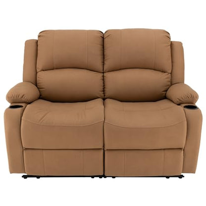 Camper Comfort 58" Wall Hugger Reclining RV Theater Seats | Double Recliner RV Sofa | RV Couch | Wall Hugger Recliner | RV Theater Seating | RV Furniture (Manual, Sand) - color: Sand, style: Manual