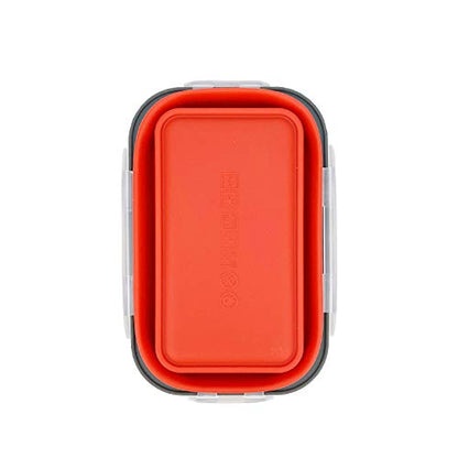 CARTINTS Set of 3 Collapsible Food Storage Containers with Lids, Collapsible Silicone Bowls, Silicone Lunch Containers, For Meal Prep, Camping, Travel, Microwave and Freezer Safe,500ml,Red - color: red