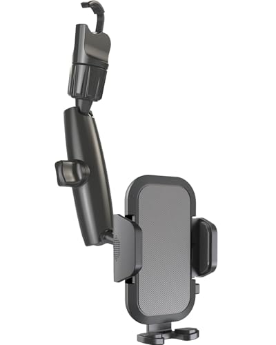 2026 Upgraded Rear View Mirror Phone Holders for Your Car, Multi-Directional Dual 360 Rotatable Adjustment Phone Mount for iPhone Android Cell Phones