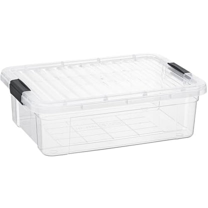 Superio 7.4 Quart Clear Plastic Storage Bin with Lid, Non-Toxic, BPA Free, Odor Free, Organizer Storage Box, Stackable Plastic Tote for Home, Garage, School, and Office - size: 7.4 Qt