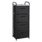 MAX Houser 4 Drawer Fabric Dresser Tall Storage Tower, Dresser Chest with Wood Top, Vertical Nightstand Side Organizer Unit with Metal Frame for Closets Bedroom Nursery Room Hallway(Black) - color: Black3