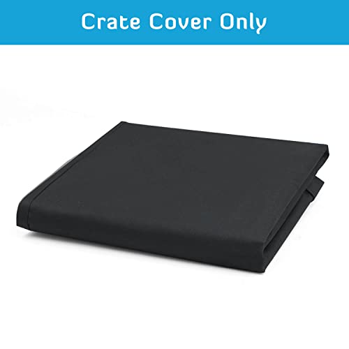 HONEST OUTFITTERS Dog Crate Cover 36 Inch Kennel for Medium Dog, Heavy Duty Oxford Fabric,with Double Door, Pockets and Mesh Window (37L x 24W x 25H,Black) - size: 37.0"L x 24.0"W x 25.0"H