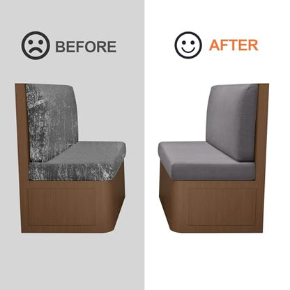 FUANGUI RV Dinette Cushion Covers Stretch Camper Cushion Cover Booth Seats Replacement RV Cushion Covers Washable Sofa Furniture Protector (Dark Gray, 2 Bench Cover & 2 Backrest Cover) - color: Dark Gray