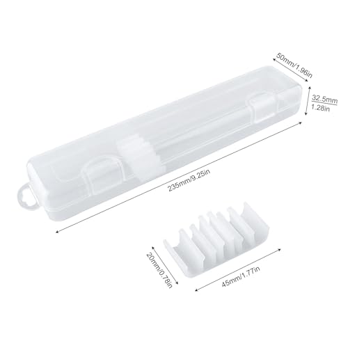 Transparent Tableware Storage Case, Portable Flatware Utensil Box, Clear Cutlery Organziers Container for Spoon Fork Chopsticks for Travel Camping Picnic (B)