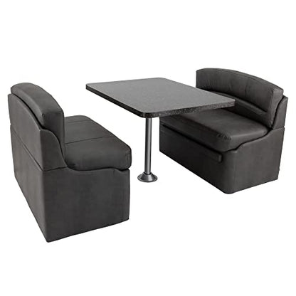 RecPro 36" RV Dinette Booth Set with Table and Leg | Two Dinette Booths (Gunmetal, Granite Chocolate) - color: Granite Chocolate, size: Gunmetal