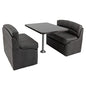 RecPro 36" RV Dinette Booth Set with Table and Leg | Two Dinette Booths (Gunmetal, Granite Chocolate) - color: Granite Chocolate, size: Gunmetal