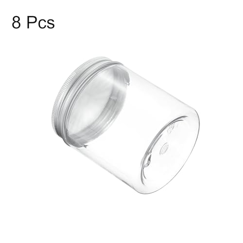 HARFINGTON 8 Pcs Empty Scent Beads Storage Container 8.5oz/250ml Air Freshener Tins Round Refillable Spice Containers Plastic Jars Sample for Travel Storage - size: 250ml