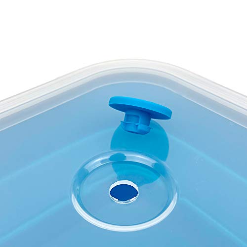 CARTINTS Large 1200ml Collapsible Bowls with Lids Silicone Camping Bowls, with Airtight Lids, Microwave and Freezer Safe, Set of 3 - color: blue+grey+green