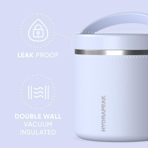 Hydrapeak 25oz Stainless Steel Vacuum Insulated Thermos Food Jar | Kids for Hot and Cold Food, Wide Mouth Leak-Proof Soup Adults, 10 Hours 16 (Iceberg) - color: Iceberg, size: 25 Ounces