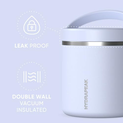 Hydrapeak 25oz Stainless Steel Vacuum Insulated Thermos Food Jar | Kids for Hot and Cold Food, Wide Mouth Leak-Proof Soup Adults, 10 Hours 16 (Iceberg) - color: Iceberg, size: 25 Ounces