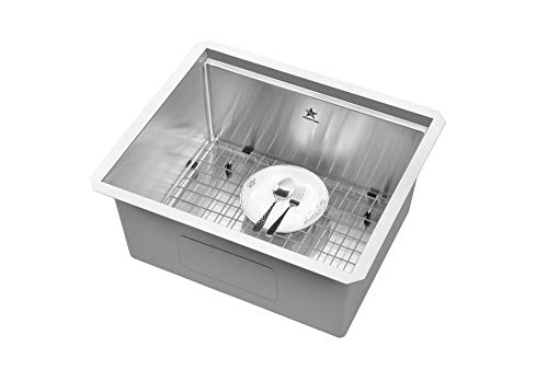 STARSTAR Workstation Ledge Undermount Single Bowl 304 Stainless Steel Kitchen Sink, With Grid, Colander, Cutting Board (23 x 19) - size: 23 x 19