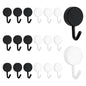 MOROBOR 20pcs Plastic Self Adhesive Hooks, Black＆White Plastic Heavy Sticky Hooks, Removable Wall Hangers for Bathroom, Kitchen, Office, Closet, Glass - color: White Black Mixed