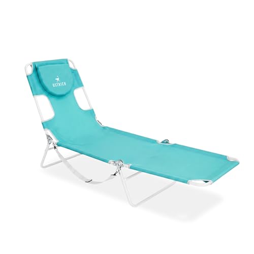 Ostrich the Original Chaise 72 x 22 Inch Lounge Portable Reclining Lounger, Outdoor Patio, Beach, Lawn, Camping, or Pool Tanning Chair, Aqua - color: Aqua, style: Standard Chaise