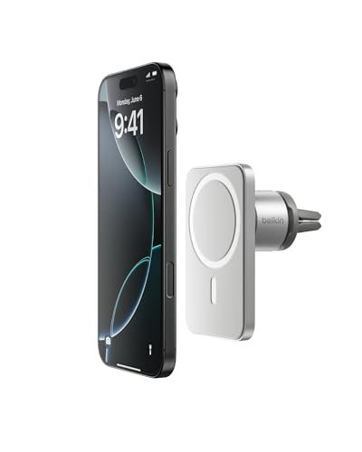 Belkin MagSafe Vent Mount Pro - MagSafe Compatible Phone Mount for Car - Wireless Magnetic Phone Holder Mount for iPhone 17, iPhone 16, 15, Pixel 10, & More - Car Accessories (Certified Refurbished) - style: Certified Refurbished