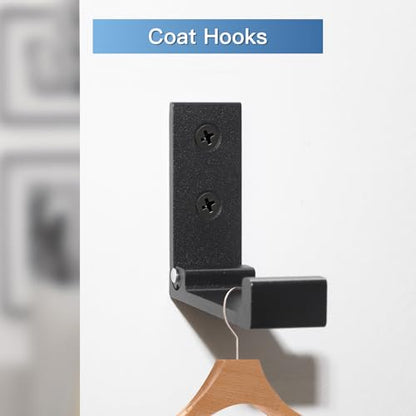 4 Pack Foldable Aluminum Wall Hooks for Heavy Duty - Space Saving Multi-Purpose Hanger for Clothes, Hats, Coats, Headphones, wall Hooks for Hanging, Organizer with Screw Mounting.