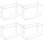 mDesign Plastic Adhesive Mount Storage Organizer Container for Kitchen or Pantry Wall Organization - Space Saving Holder for Sandwich Bags, Foil - 11" Wide - Ligne Collection - 4 Pack - Clear - size: 11 x 3.5 x 6.5 (Pack of 4)