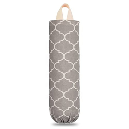 Plastic Bag Holder, Washable Grocery Bag Holder for Plastic Bags, Strong Plastic Bag Storage Dispenser with Hanging Loop, Wall Mount Trash Bag Dispenser for Home Kitchen Cabinet (Beige) - color: Beige